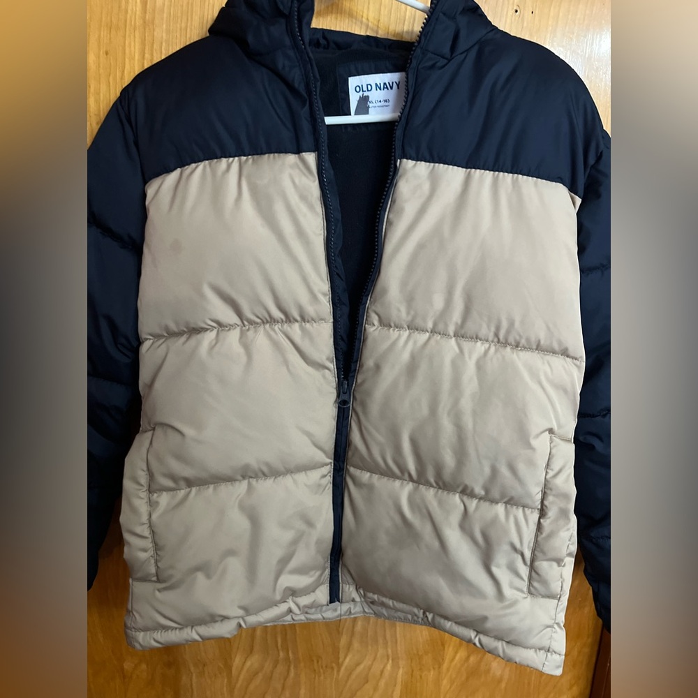 Old Navy Kids Puffer Jacket - Black and Tan